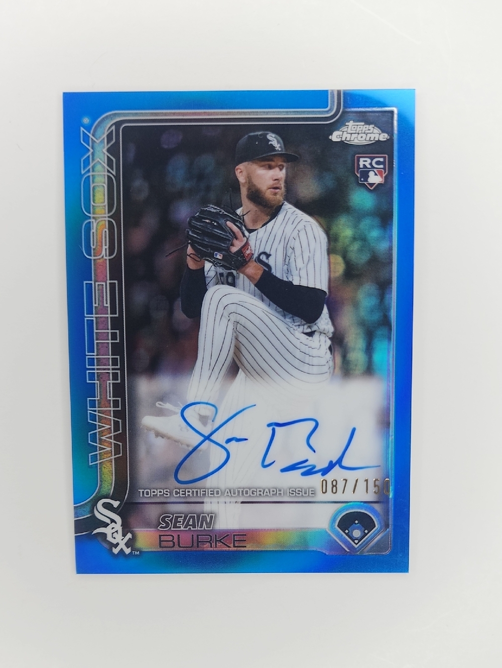 Sean Burke ~ 2025 Topps ~ Chrome ~ Refractor ~ Numbered ~ Rookie ~ On Card Auto